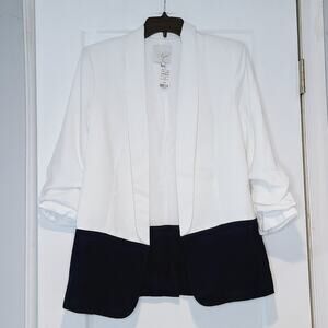 Joie Lollasa White Black Colorblock Open Front Blazer Jacket Size 4 NWT